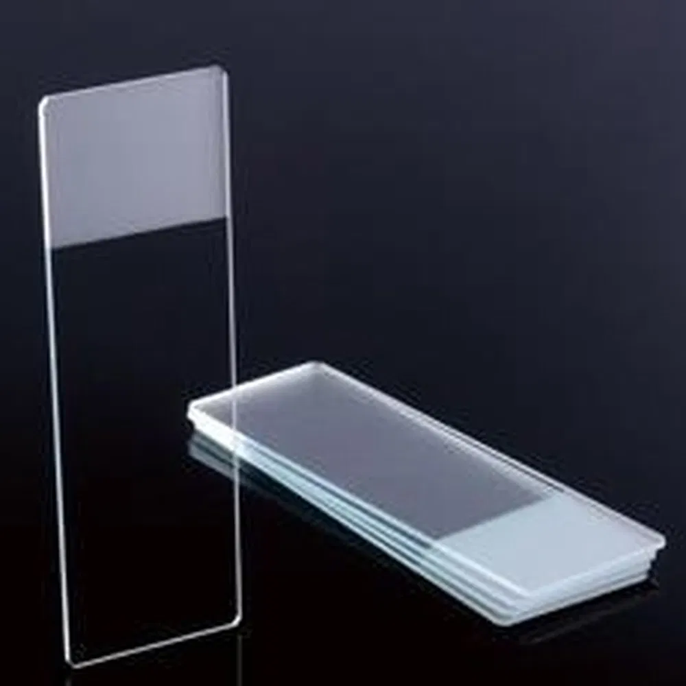 flache flache Labormikroskop -Glidesglas Glas verwendet zur pathologischen Folie Untersuchung 