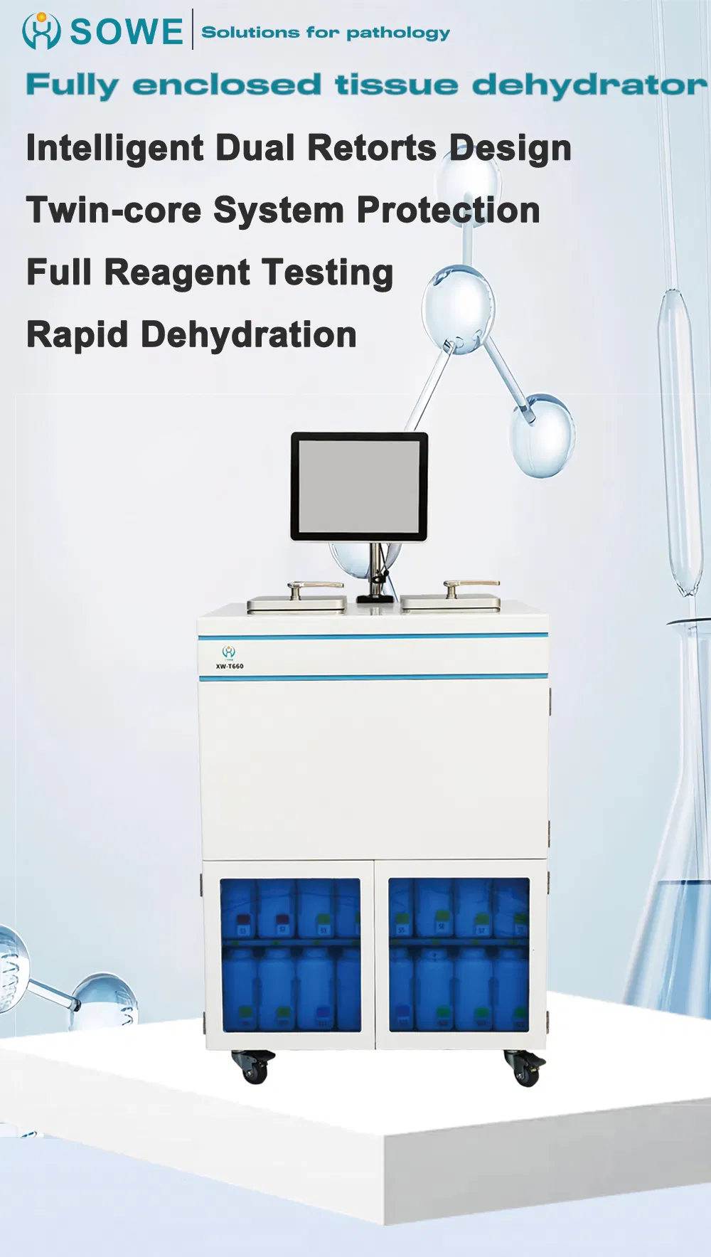 Tissue Processor Hospital Equipment Water Distiller Borosilicate Glass Tube Universal Testing Machine Tissue Processor 